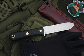 Туристический нож Кефарт Bohler N690, накладки micarta Черная, оружейная насечка