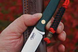 Туристический нож Small CPR конвекс, накладки micarta Изумруд, оружейная насечка