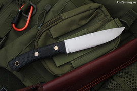 Туристический нож Praiter Bohler N690, накладки micarta Черная, оружейная насечка