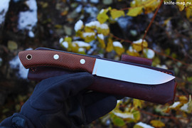 Туристический нож Praiter Bohler N690, накладки micarta Койот, оружейная насечка