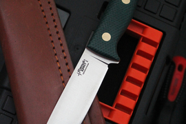 Туристический нож Шершень L VG-10, накладки micarta Изумруд, оружейная насечка
