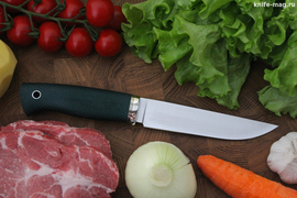 Туристический нож Длинный Джек Эксперт CPR, рукоять micarta Изумруд, оружейная насечка