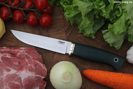 Туристический нож Длинный Джек Эксперт CPR, рукоять micarta Изумруд, оружейная насечка