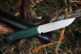 Туристический нож Длинный Джек Эксперт CPR, рукоять micarta Изумруд, оружейная насечка