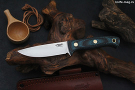 Туристический нож Шершень Bohler N690, накладки micarta Черно-Синяя, оружейная насечка