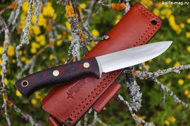 Туристический нож Шершень L VG-10, накладки micarta Красно-Черная, оружейная насечка