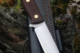 Туристический нож Скаут L VG-10, накладки micarta Койот, оружейная насечка