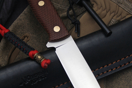 Туристический нож Скаут L VG-10, накладки micarta Койот, оружейная насечка