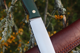 Туристический нож Модель X Böhler K110, накладки micarta Изумруд, оружейная насечка