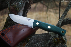 Туристический нож Caribou VG-10, накладки micarta Изумруд, оружейная насечка