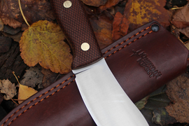 Туристический нож Nessmuk Nord Hunter Böhler K110, накладки micarta Койот, оружейная насечка