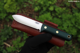 Туристический нож Кефарт Мини VG-10, накладки micarta Изумруд, оружейная насечка