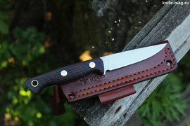 Туристический нож Splinter Bohler K110, накладки micarta Красно-Черная, оружейная насечка