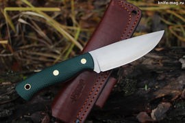 Туристический нож Барибал Böhler K110 конвекс, накладки micarta Изумруд, оружейная насечка
