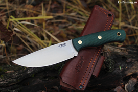 Туристический нож Барибал Böhler K110 конвекс, накладки micarta Изумруд, оружейная насечка