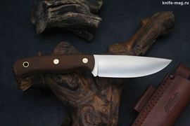 Туристический нож Барибал Böhler K110 конвекс, накладки micarta Койот, оружейная насечка