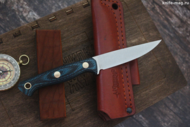 Туристический нож Splinter Elmax, накладки micarta Черно-Синяя, оружейная насечка