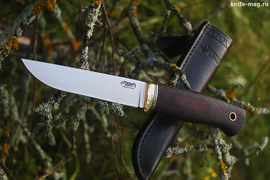 Туристический нож Сапсан Эксперт Bohler N690, рукоять micarta Красно-Черная, оружейная насечка