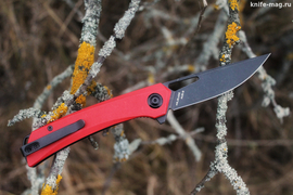 Складной нож Finch AUS-8 Black Wash, G-10 Red