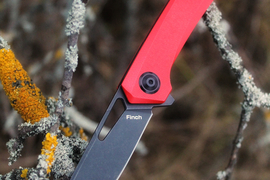 Складной нож Finch AUS-8 Black Wash, G-10 Red