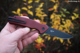 Складной нож Hellcat Mini VG-10 Black Wash, G-10 Burgundy