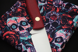 Туристический нож Термит VG-10, накладки micarta Красная, оружейная насечка