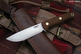 Туристический нож Cariboo L VG-10, накладки micarta Койот, оружейная насечка