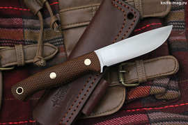 Туристический нож Cariboo L VG-10, накладки micarta Койот, оружейная насечка