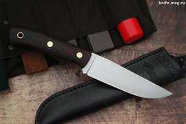 Туристический нож Кайман VG-10, накладки micarta Красно-Черная, оружейная насечка