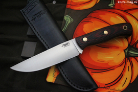 Туристический нож Кайман VG-10, накладки micarta Красно-Черная, оружейная насечка
