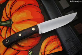 Туристический нож Кайман VG-10, накладки micarta Красно-Черная, оружейная насечка