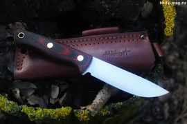 Туристический нож Cariboo L VG-10, накладки micarta Красно-Черная, оружейная насечка