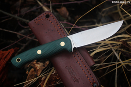 Туристический нож Fang L VG-10, накладки micarta Изумруд, оружейная насечка