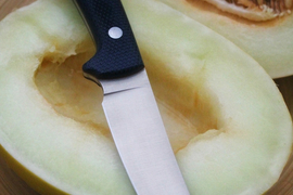 Туристический нож Фил Elmax, накладки micarta Синяя, оружейная насечка