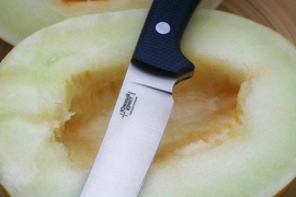Туристический нож Фил Elmax, накладки micarta Синяя, оружейная насечка