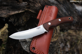 Туристический нож Траппер VG-10, накладки micarta Койот, оружейная насечка