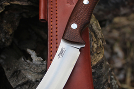 Туристический нож Траппер VG-10, накладки micarta Койот, оружейная насечка