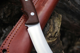 Туристический нож Траппер VG-10, накладки micarta Койот, оружейная насечка