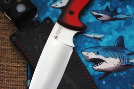 Туристический нож Shark Red Convex AUS-8 Cryo Limited Edition