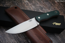 Туристический нож Барибал Elmax, накладки micarta Изумруд, оружейная насечка