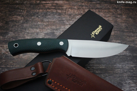 Туристический нож Барибал Elmax, накладки micarta Изумруд, оружейная насечка