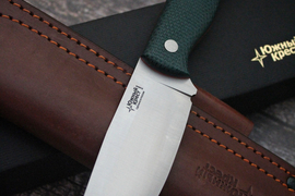 Туристический нож Барибал Elmax, накладки micarta Изумруд, оружейная насечка