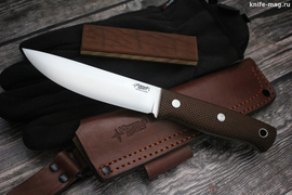 Туристический нож Росомаха Böhler K110, накладки micarta Койот, оружейная насечка