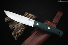 Туристический нож Росомаха Böhler K110, накладки micarta Изумруд, оружейная насечка