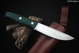 Туристический нож Росомаха Böhler K110, накладки micarta Изумруд, оружейная насечка