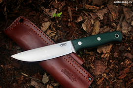 Туристический нож Росомаха Böhler K110, накладки micarta Изумруд, оружейная насечка