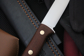 Туристический нож Шершень L Böhler K110, накладки micarta Койот, оружейная насечка