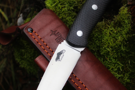 Туристический нож Ratfix 120 CPR, накладки micarta Черная, оружейная насечка