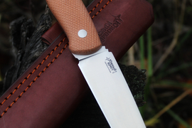 Туристический нож Ratfix 120 VG-10, накладки micarta Койот, оружейная насечка