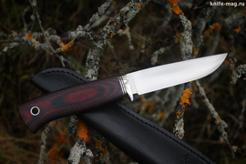 Туристический нож Партнер L Эксперт Bohler N690, рукоять micarta Красно-Черная, оружейная насечка